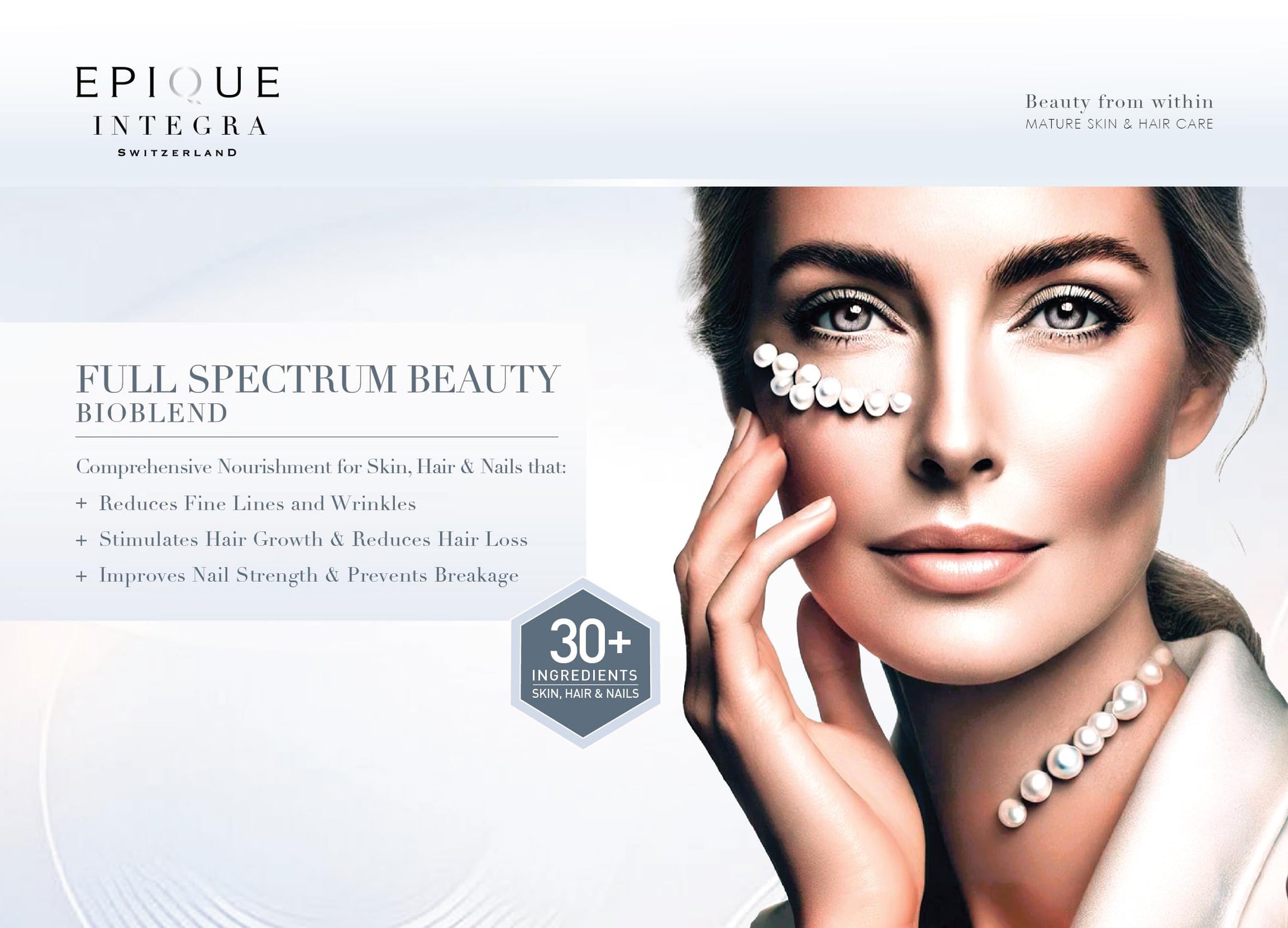 Epique Integra Beauty Bioblend Supplement, 30+ Ingredients, Swiss Formula, 1 Tablet Daily, Adult - packaging