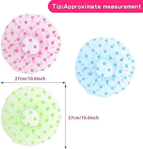 eS³kube Reusable Shower Caps Set of 3, Waterproof EVA Free-Size Floral Style for Bathroom Salons Spas - front view