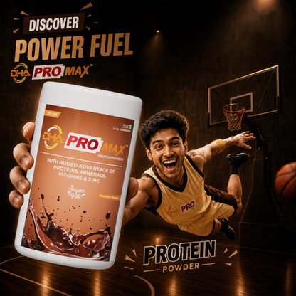 ETHIXELITE DHA Pro Max Sugar Free Chocolate Protein Powder with Vitamins, Minerals and Zinc - front view (9)