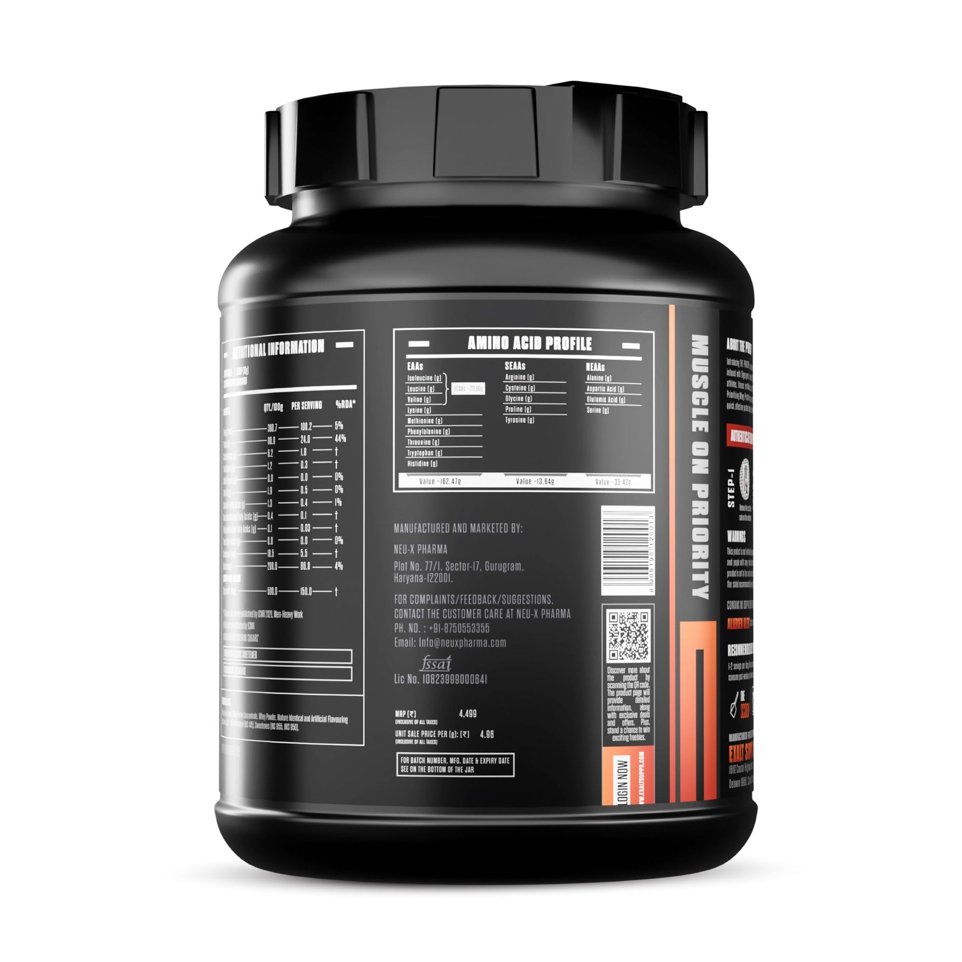 Exalt Supps Priority Whey Protein Isolate Powder, 907g, Adult Nutrition Supplement with Digezyme - in use (13)