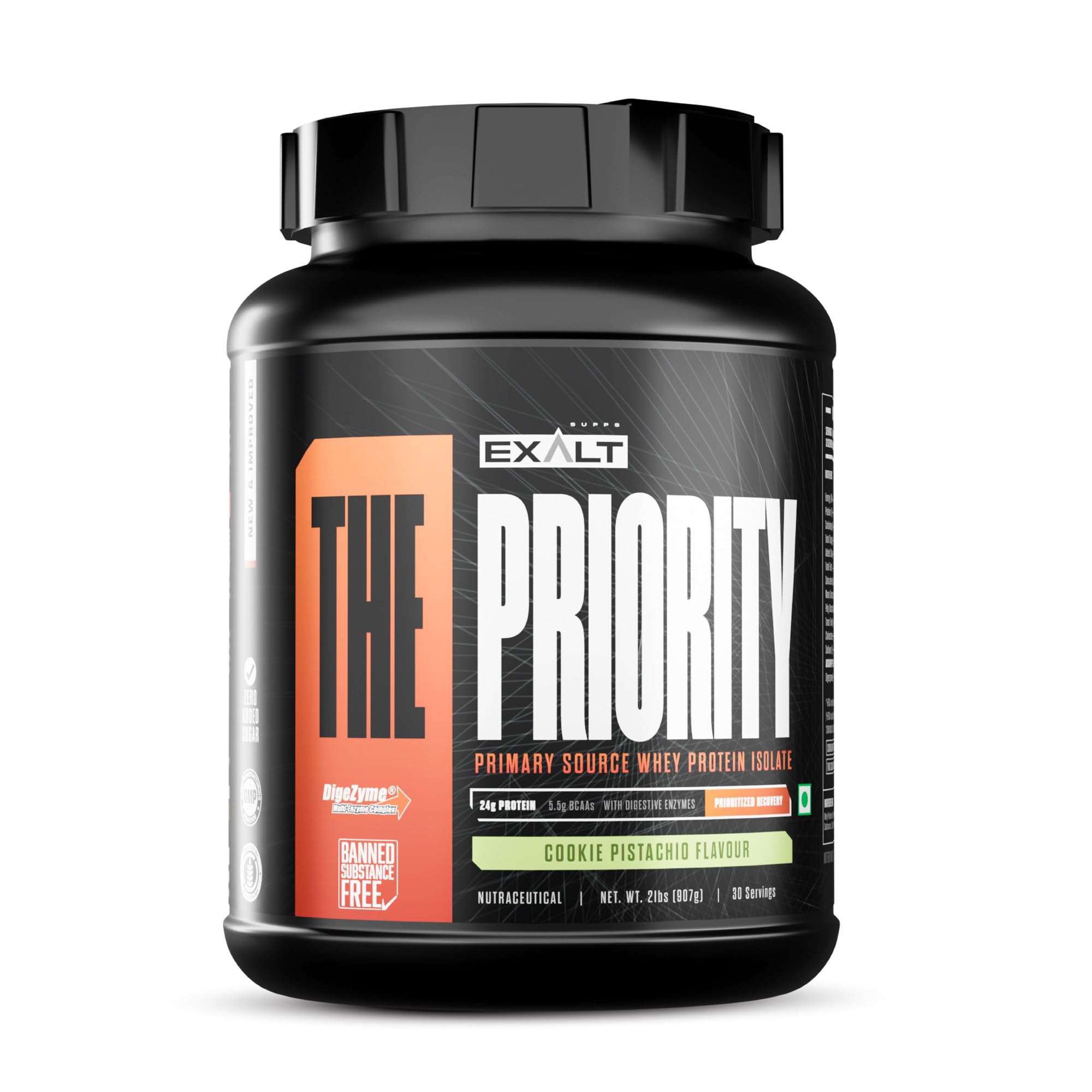 Exalt Supps Priority Whey Protein Isolate Powder, 907g, Adult Nutrition Supplement with Digezyme (15)