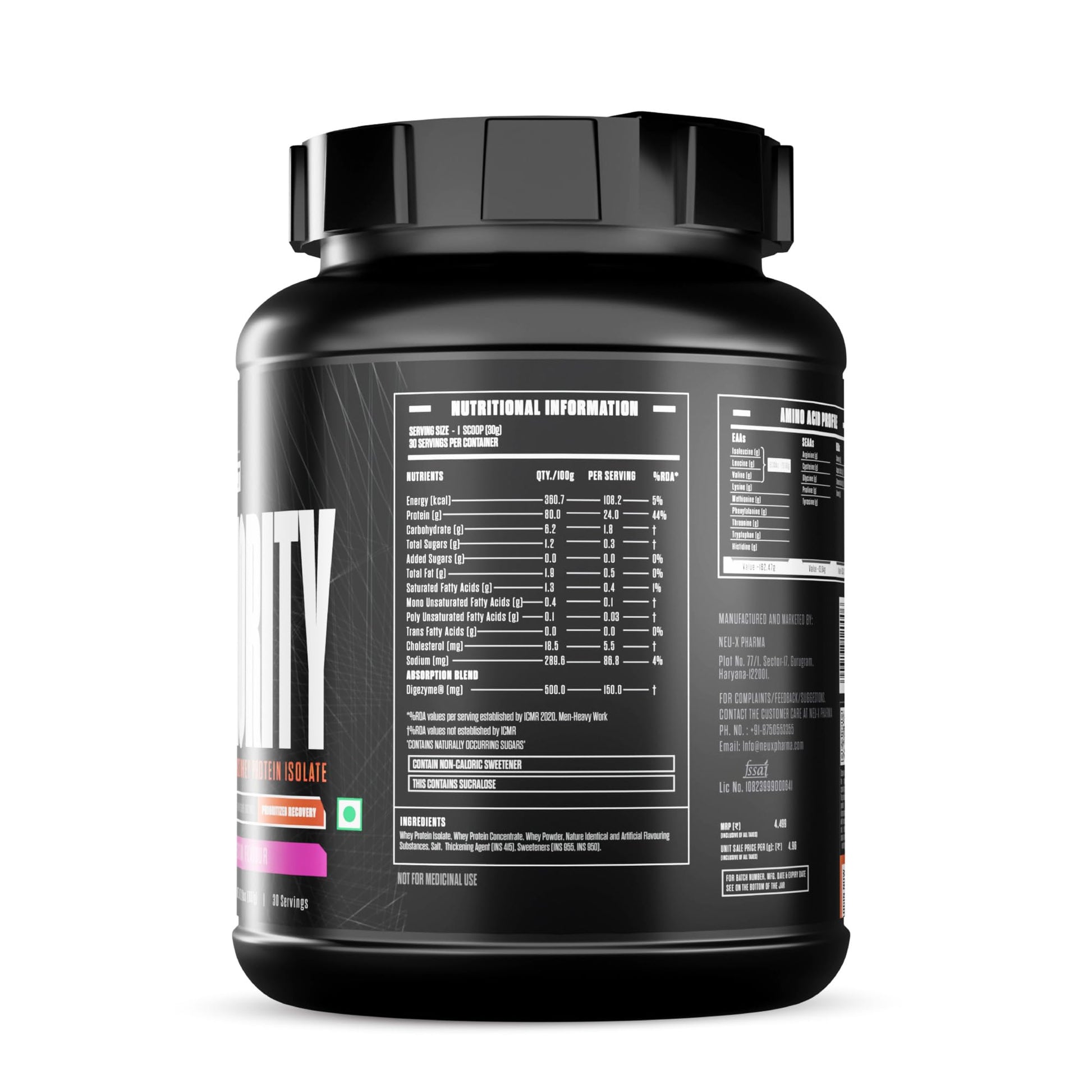 Exalt Supps Priority Whey Protein Isolate Powder, 907g, Adult Nutrition Supplement with Digezyme - in use (21)