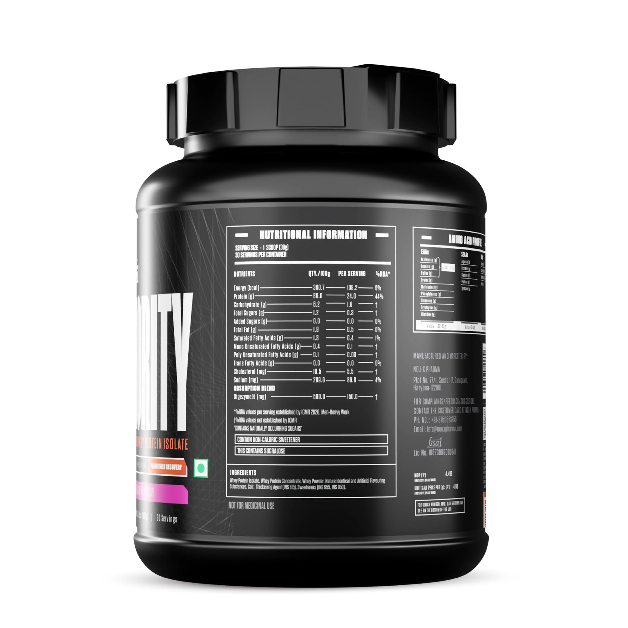 Exalt Supps Priority Whey Protein Isolate Powder, 907g, Adult Nutrition Supplement with Digezyme - in use (21)