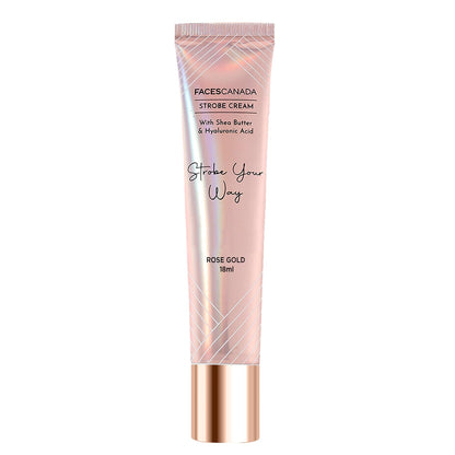 FACESCANADA Strobe Cream, 18ml, Illuminating Primer and Highlighter with Shea Butter and Hyaluronic Acid