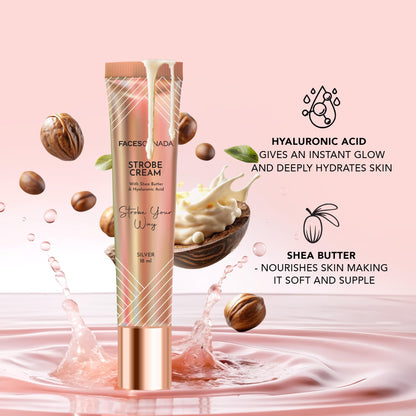 FACESCANADA Strobe Cream, 18ml, Illuminating Primer and Highlighter with Shea Butter and Hyaluronic Acid - packaging (18)
