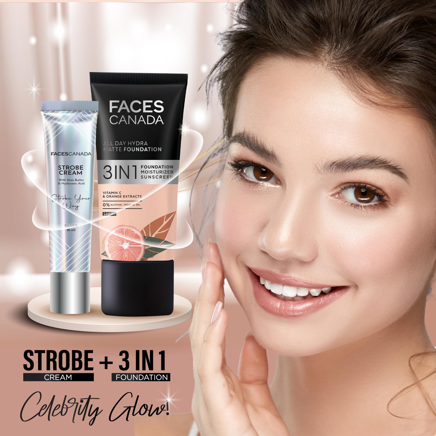 FACESCANADA Strobe Cream, 18ml, Illuminating Primer and Highlighter with Shea Butter and Hyaluronic Acid - label detail (19)