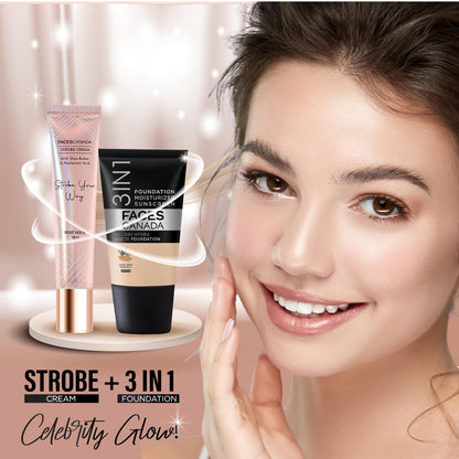 FACESCANADA Strobe Cream, 18ml, Illuminating Primer and Highlighter with Shea Butter and Hyaluronic Acid - label detail
