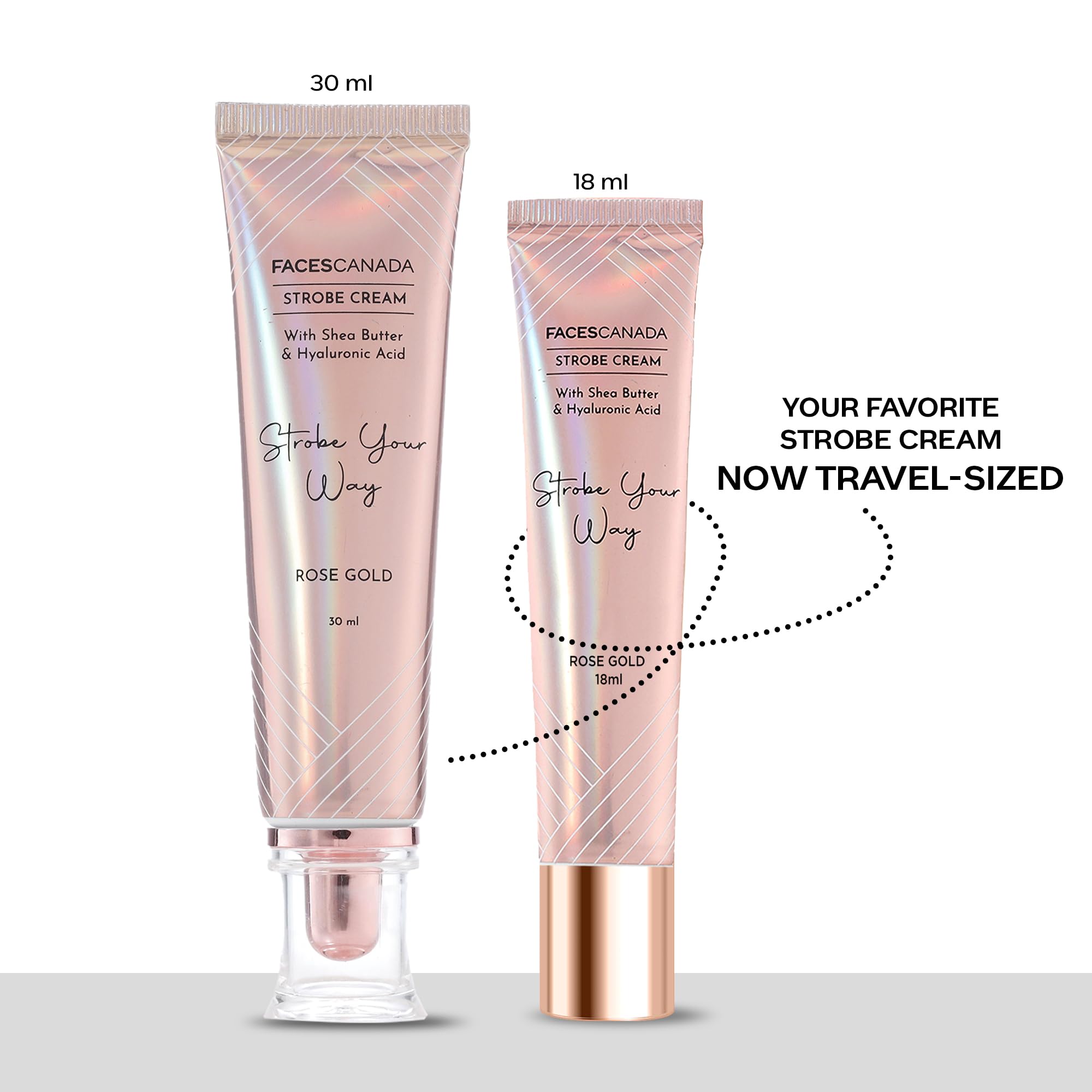FACESCANADA Strobe Cream, 18ml, Illuminating Primer and Highlighter with Shea Butter and Hyaluronic Acid - close-up detail
