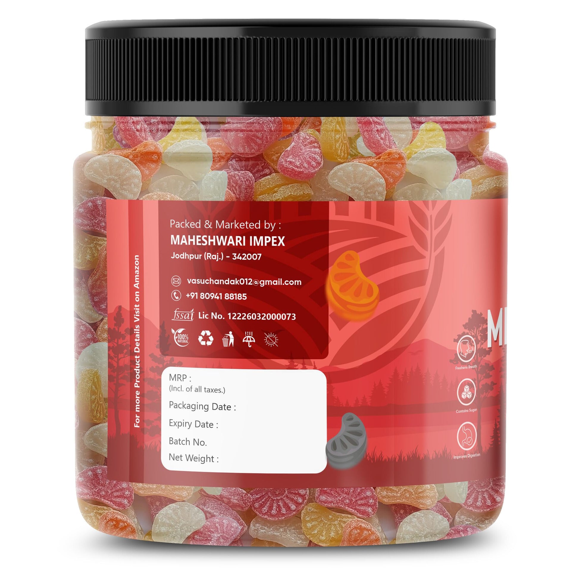 Farm Cove Dry Fruit Candy, Mixed Real Fruit Bites, Chewy Fruit Snack for Kids and Adults - front view