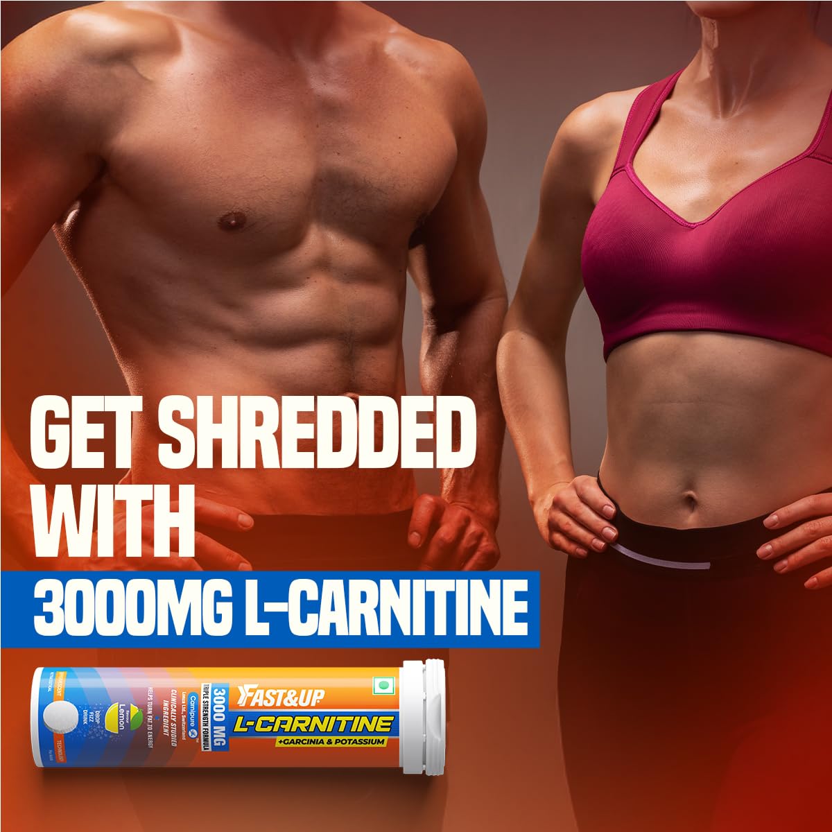 FAST&UP L-Carnitine Tartrate Effervescent Tablets, 3000mg, Mango Flavor, 10 Count - packaging (13)
