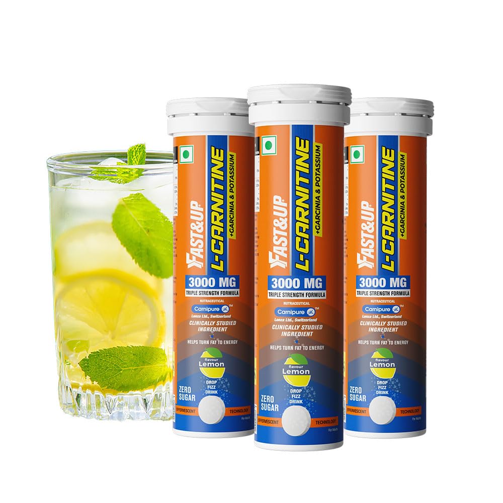FAST&UP L-Carnitine Tartrate Effervescent Tablets, 3000mg, Mango Flavor, 10 Count (19)