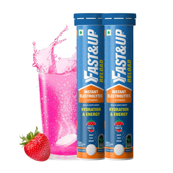 Fast&Up Reload (10 Litres) Low Sugar energy drink for Instant Hydration - 40 Effervescent Tablets with all 5 Essential Electr