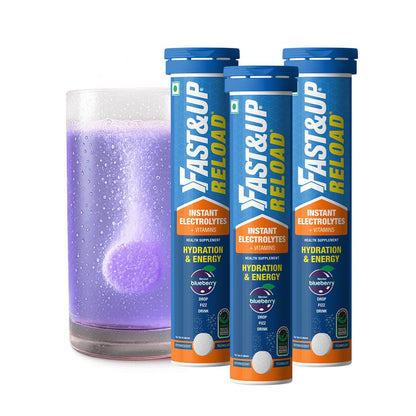 Fast&Up Reload (10 Litres) Low Sugar energy drink for Instant Hydration - 40 Effervescent Tablets with all 5 Essential Electr