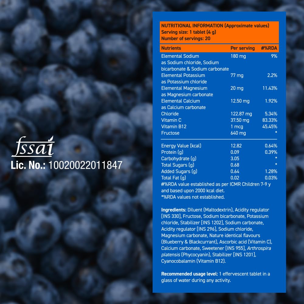 Fast&Up Reload (10 Litres) Low Sugar energy drink for Instant Hydration - 40 Effervescent Tablets with all 5 Essential Electr