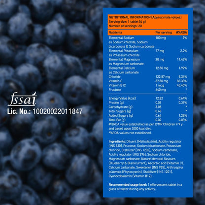 Fast&Up Reload (10 Litres) Low Sugar energy drink for Instant Hydration - 40 Effervescent Tablets with all 5 Essential Electr