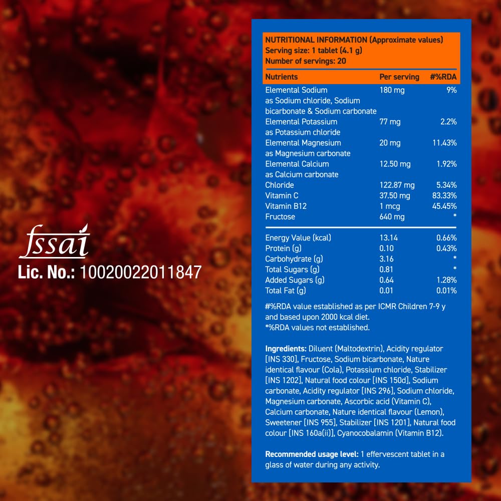 Fast&Up Reload (10 Litres) Low Sugar energy drink for Instant Hydration - 40 Effervescent Tablets with all 5 Essential Electr