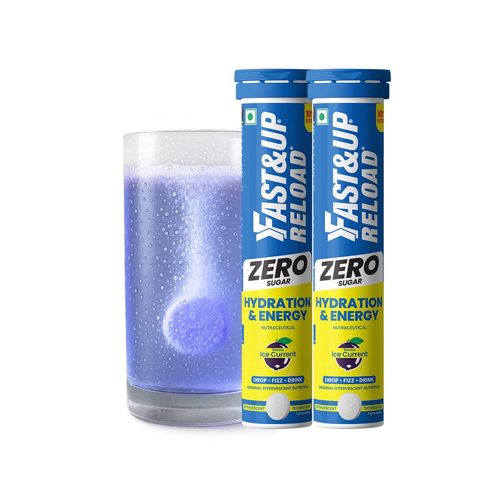 Fast&Up Reload (10 Litres) Low Sugar energy drink for Instant Hydration - 40 Effervescent Tablets with all 5 Essential Electr
