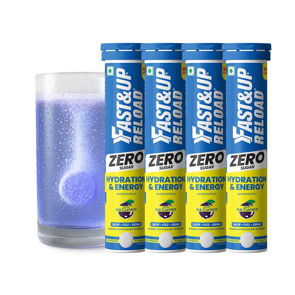 Fast&Up Reload (10 Litres) Low Sugar energy drink for Instant Hydration - 40 Effervescent Tablets with all 5 Essential Electr