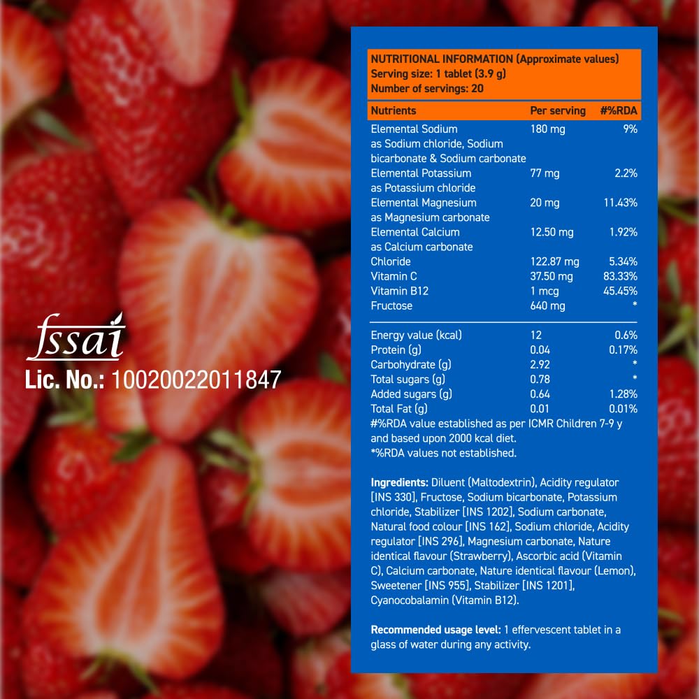 Fast&Up Reload (10 Litres) Low Sugar energy drink for Instant Hydration - 40 Effervescent Tablets with all 5 Essential Electr