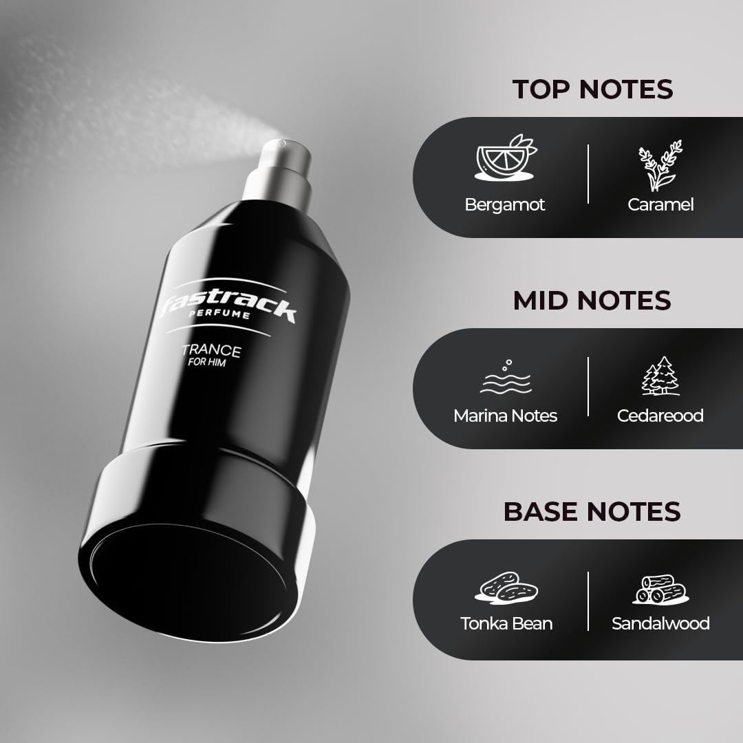 Fastrack Trance Men Perfume Wood Scent Spray, 100ml by Titan Company, Modern - front view