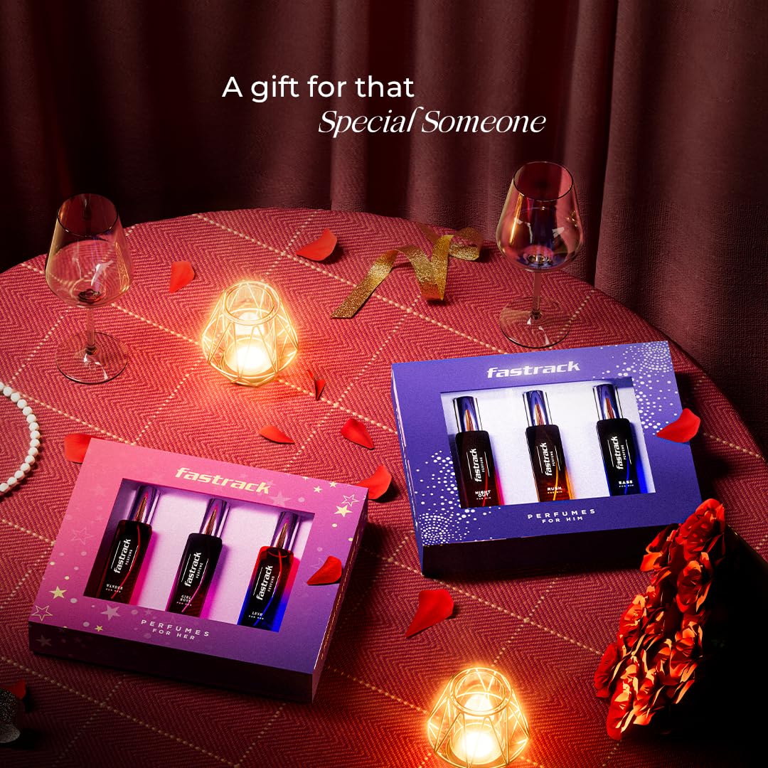 Fastrack Women's Eau de Parfum Gift Set, 3x20ml Perfume Trio, Girl Boss Lush Wander, IFRA Certified, Dermatologically Tested 