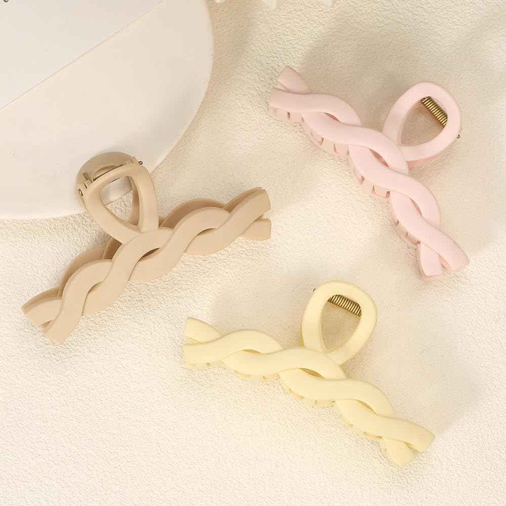 FemiDazzle Hair Claw Clips, Strong Hold Matte Nonslip Claws, Multicolor Set for Women - front view (10)