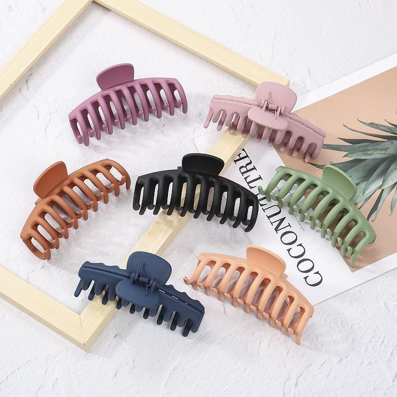 FemiDazzle Hair Claw Clips, Strong Hold Matte Nonslip Claws, Multicolor Set for Women - in use (45)