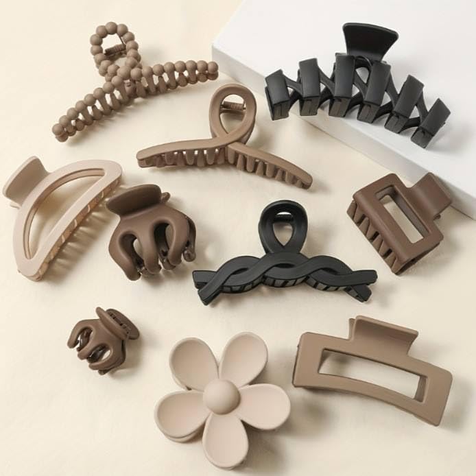 FemiDazzle Hair Claw Clips, Strong Hold Matte Nonslip Claws, Multicolor Set for Women - ingredients panel