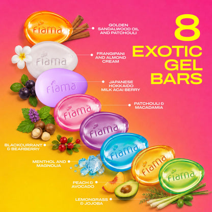 Fiama Gel Bathing Bar Fresh Celebration Multipack, Solid Soap Bars, Unisex - front view (17)