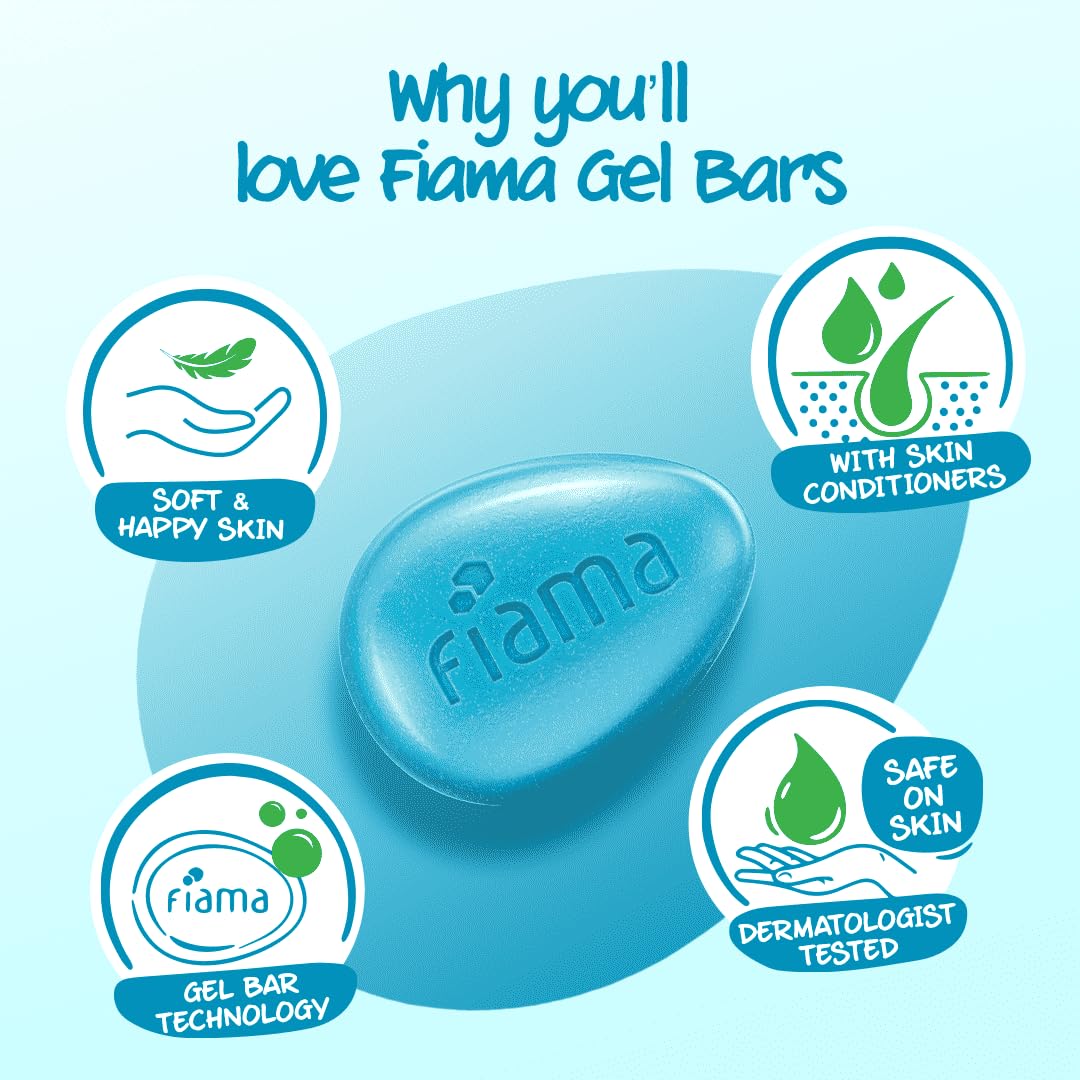 Fiama Gel Bathing Bar Fresh Celebration Multipack, Solid Soap Bars, Unisex - packaging