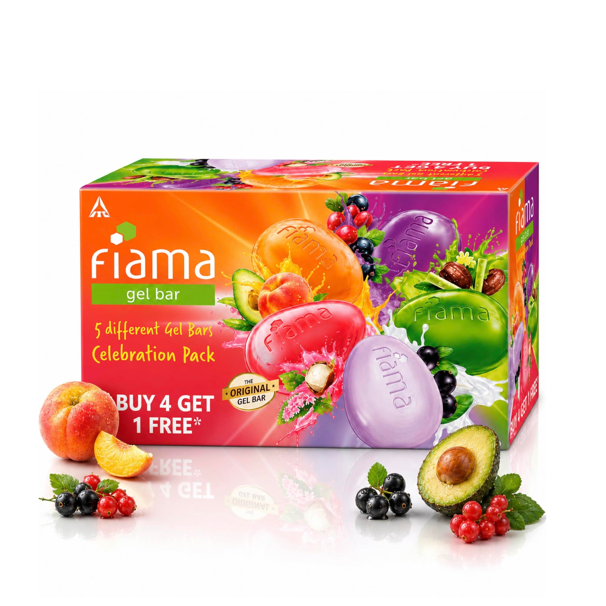 Fiama Gel Bathing Bar Fresh Celebration Multipack, Solid Soap Bars, Unisex (7)