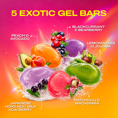 Fiama Gel Bathing Bar Fresh Celebration Multipack, Solid Soap Bars, Unisex - front view (8)