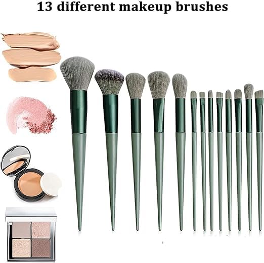 First Beauty 13 Piece Makeup Brush Set, Synthetic Bristles with Travel Bag for Foundation Concealer Eyeshadow Blush - packagi