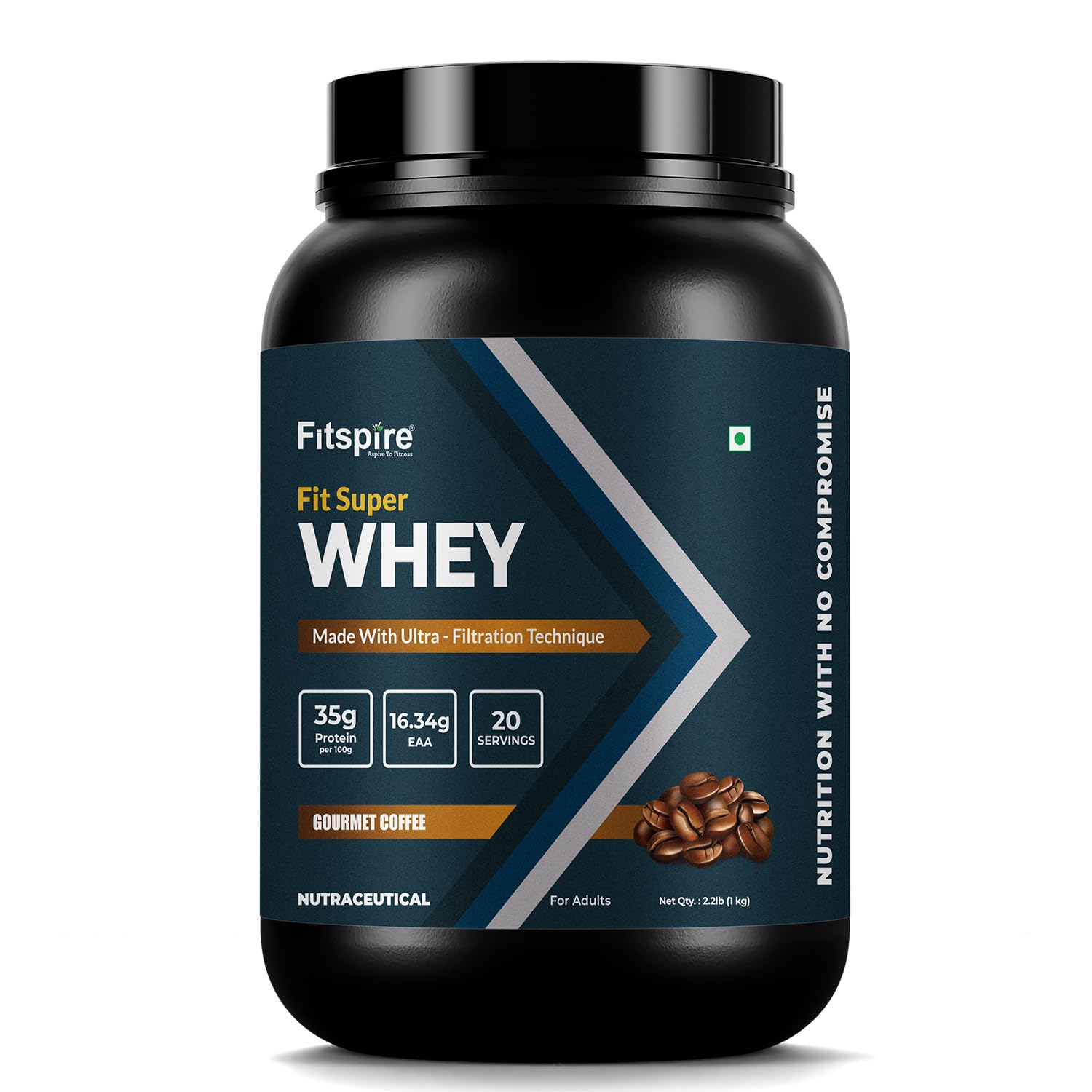 Fitspire Whey Protein Powder Combo, 35g Protein per 100g, Zero Sugar, Digestive Enzymes, 2-Pack - front view