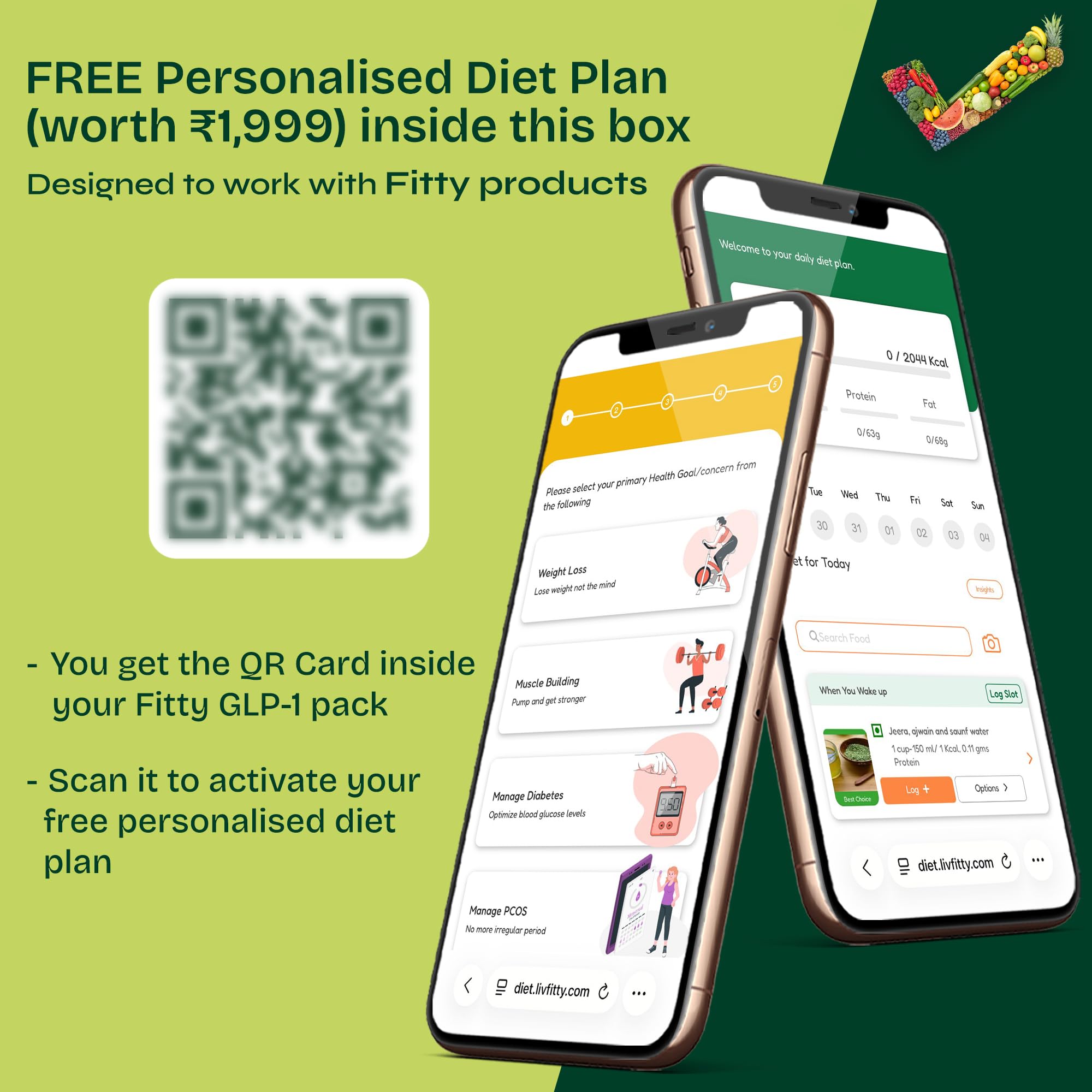 Fitty GLP-1 Daily Nutritional Supplement Capsules, 30 Capsules, Plant-Based, Sugar-Free - back view