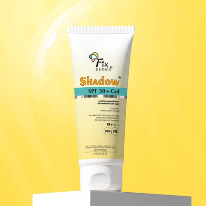 FIXDERMA Shadow Sunscreen Gel SPF 30+ Broad Spectrum | Lightweight Water Resistant for Oily Skin - front view (10)