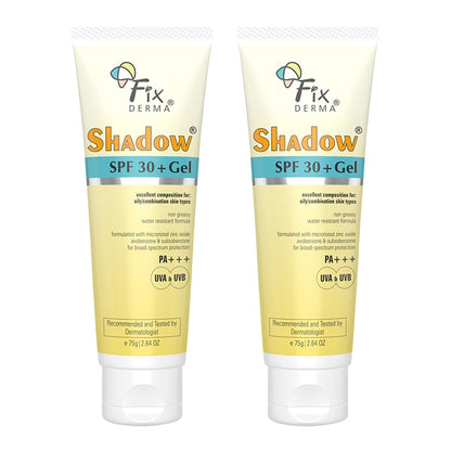 FIXDERMA Shadow Sunscreen Gel SPF 30+ Broad Spectrum | Lightweight Water Resistant for Oily Skin (16)
