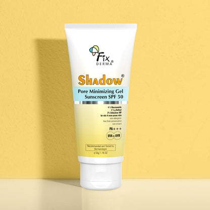 FIXDERMA Shadow Sunscreen Gel SPF 30+ Broad Spectrum | Lightweight Water Resistant for Oily Skin - front view (20)