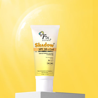 FIXDERMA Shadow Sunscreen Gel SPF 30+ Broad Spectrum | Lightweight Water Resistant for Oily Skin - front view (27)