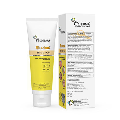 FIXDERMA Shadow Sunscreen Gel SPF 30+ Broad Spectrum | Lightweight Water Resistant for Oily Skin - ingredients panel (39)