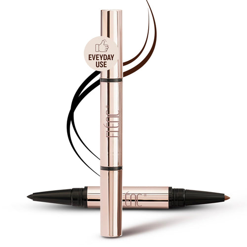 FLENC Kink Wink Kajal, 2-in-1 Black & Brown, 0.8g, Waterproof Smudge-Proof Eyeliner