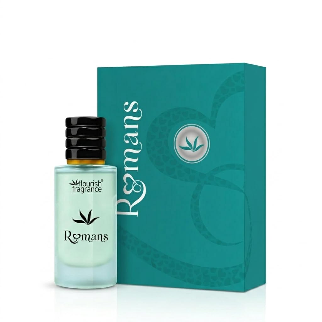 Flourish Fragrance Romans Eau de Parfum, 50ml, Unisex, Rosy Cinnamon Amber Sandalwood Musk