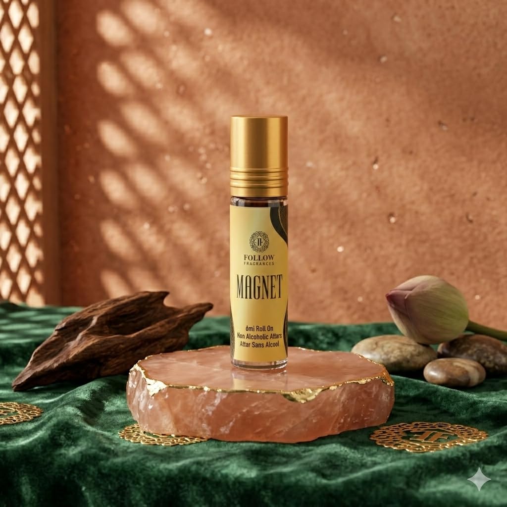 FOLLOW FRAGRANCES Attar, Non-Alcoholic Roll-On, 6 ml, Unisex Personal Fragrance - back view (20)