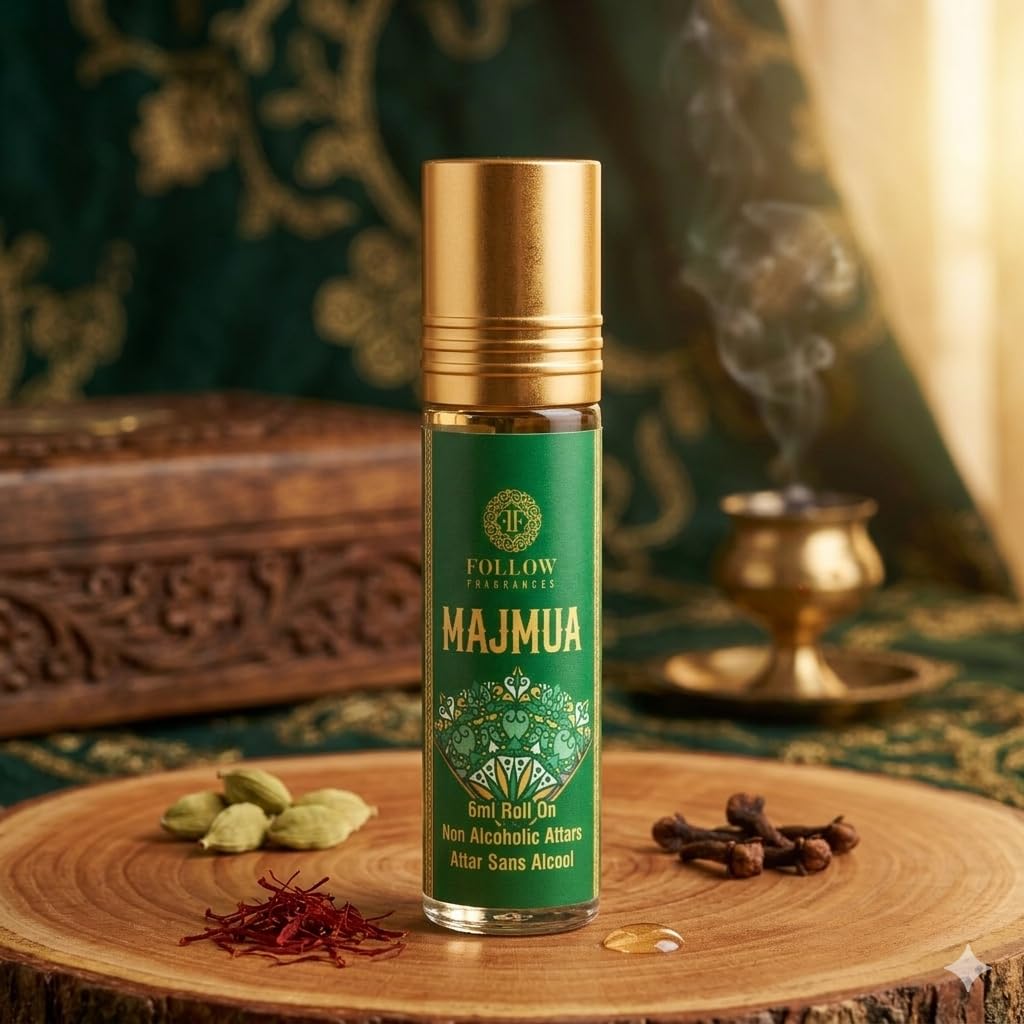 FOLLOW FRAGRANCES Attar, Non-Alcoholic Roll-On, 6 ml, Unisex Personal Fragrance - back view (27)