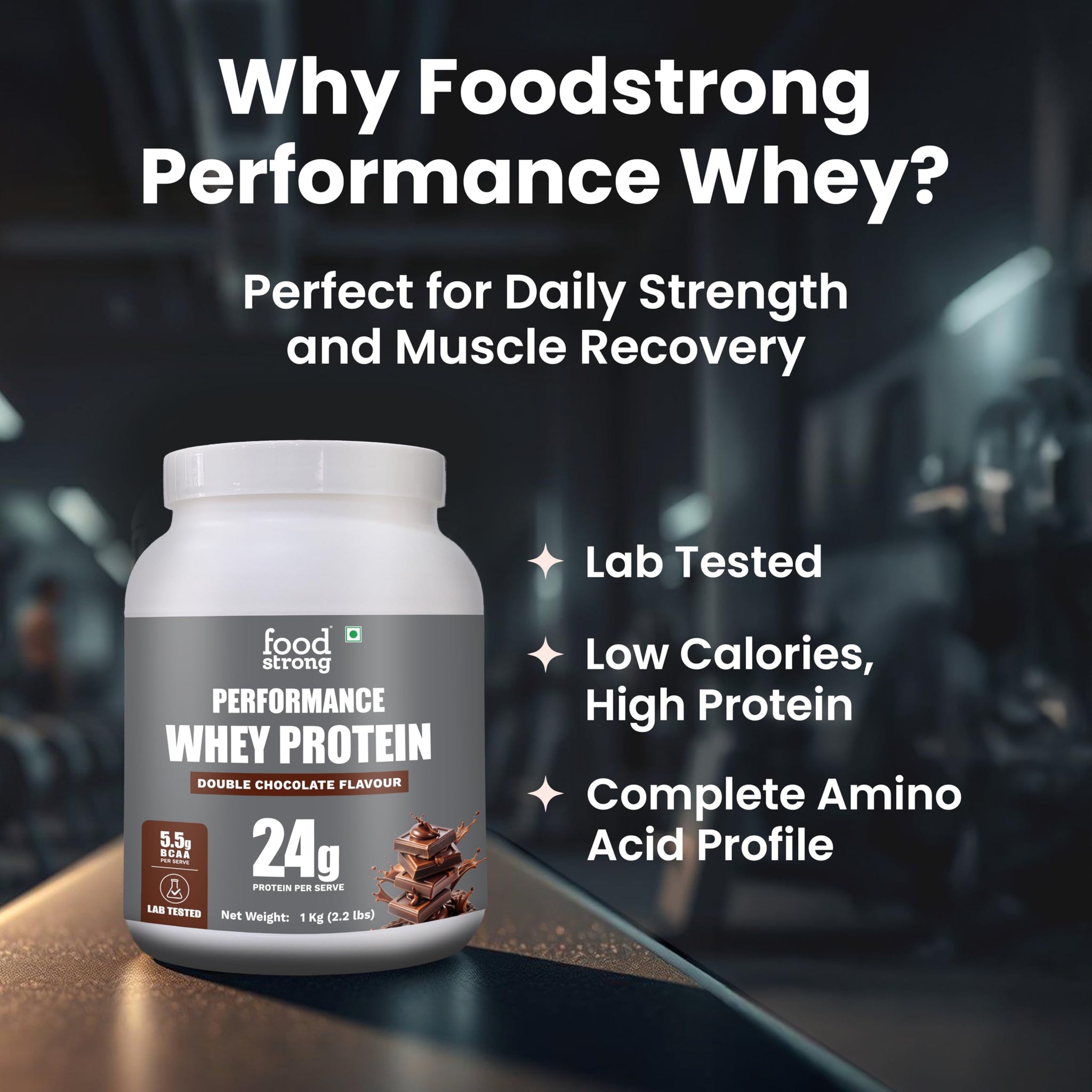 Foodstrong Whey Protein Isolate, Grass-Fed Hormone-Free, With Turmeric and Digestive Enzymes, No Added Sugar - front view (11