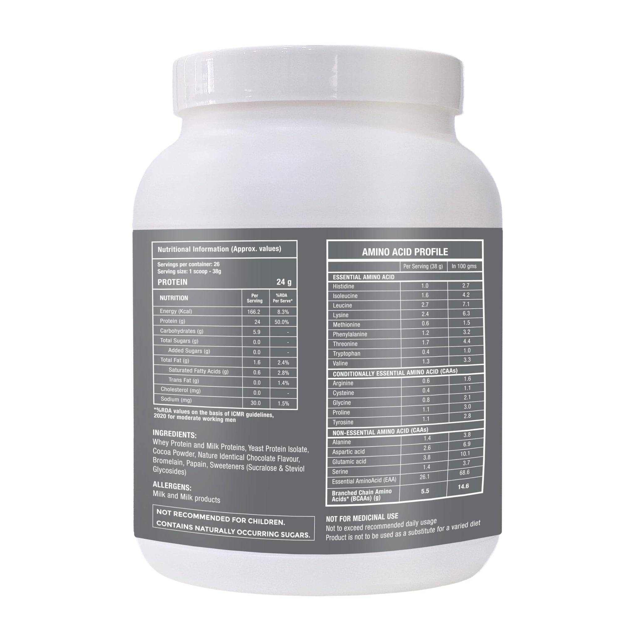 Foodstrong Whey Protein Isolate, Grass-Fed Hormone-Free, With Turmeric and Digestive Enzymes, No Added Sugar - close-up detai