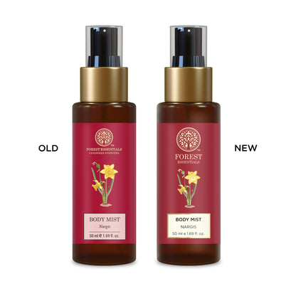 Forest Essentials Fragrant Body Mist Nargis - Aloe Vera Infused Perfume Spray, Unisex, Organic - ingredients panel