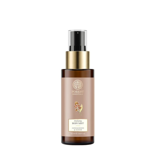 Forest Essentials Fragrant Body Mist Sandalwood & Vetiver with Aloe Vera, Unisex Body Spray