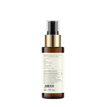 Forest Essentials Fragrant Body Mist Sandalwood & Vetiver with Aloe Vera, Unisex Body Spray - back view