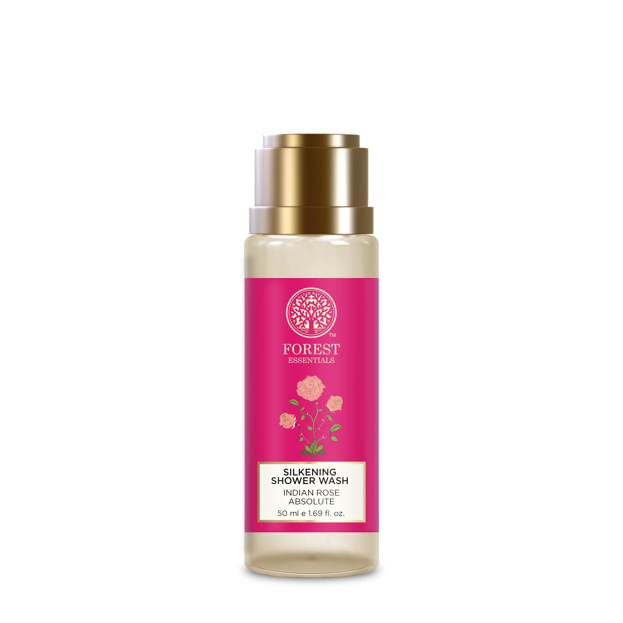 Forest Essentials Indian Rose Shower Wash, Sulphate-Free Ayurvedic Body Wash, Unisex